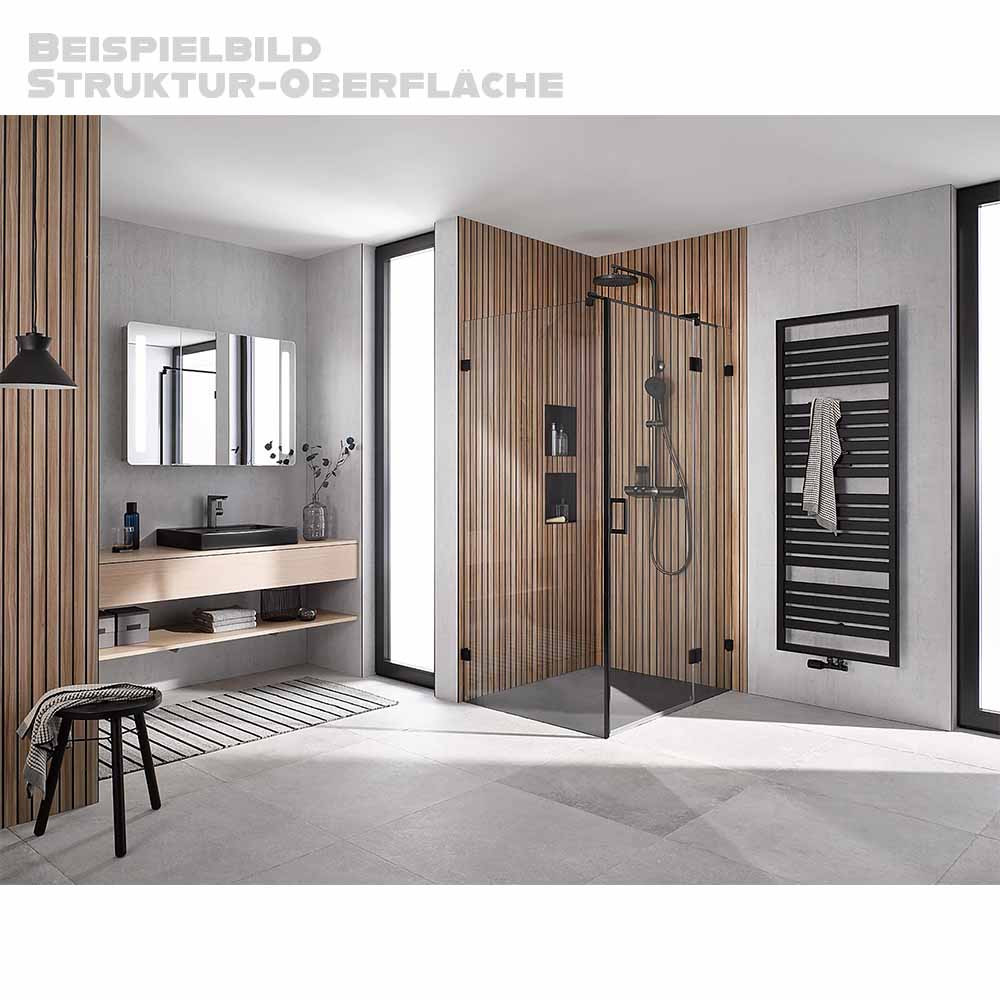 HSK RenoDeco Wandverkleidung | Designplatten | Struktur-Oberfläche 100 x 210 cm Feinstein, Graphit-Grau ( 601)