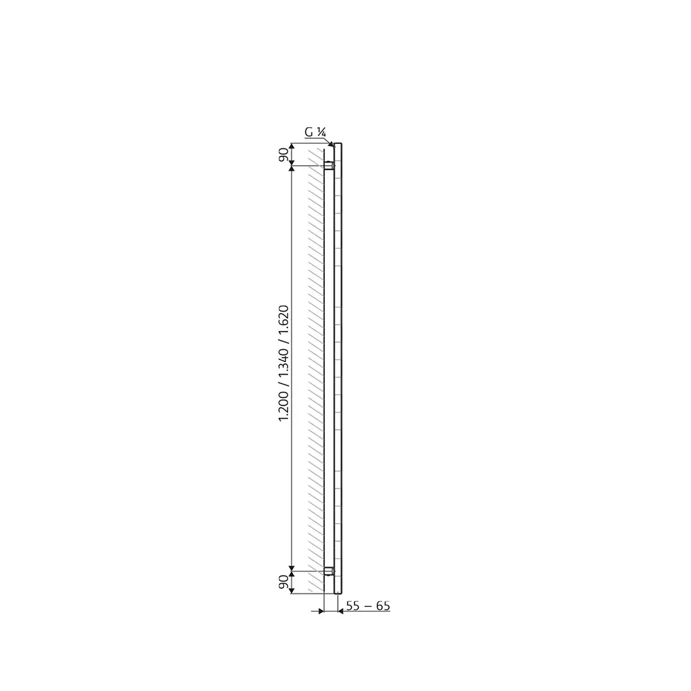 HSK Semprio Handtuchheizkörper Design Badheizkörper 1800 x 600 mm-weiß-matt