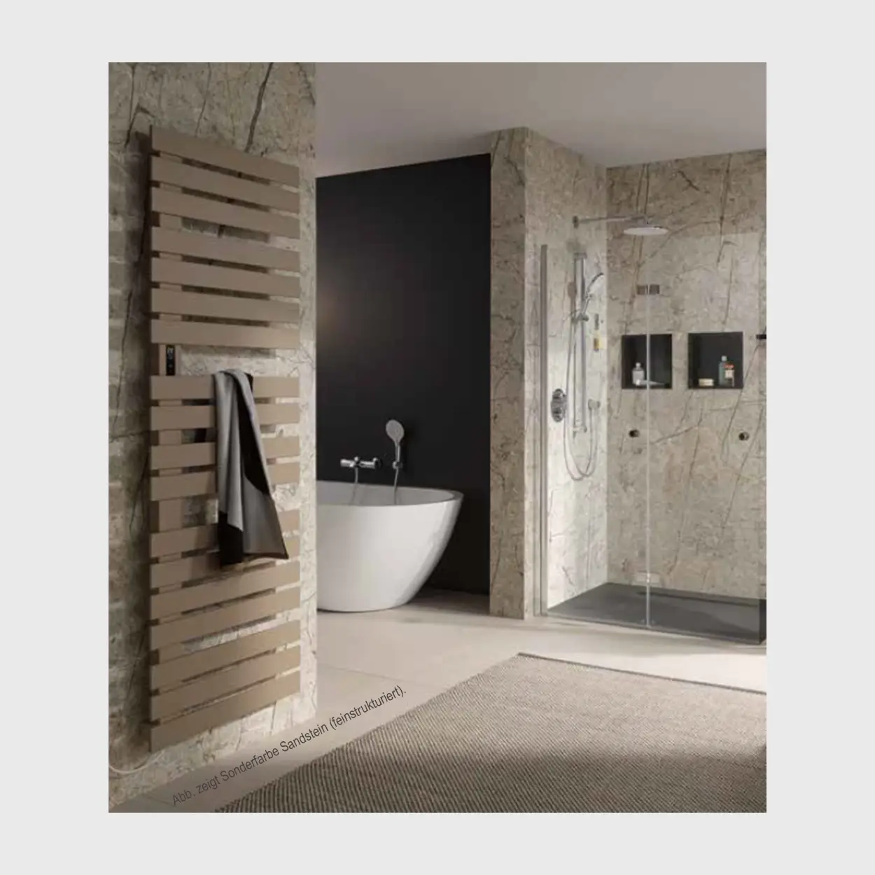 HSK Yenga-E Badheizkörper-rein elektrisch-Touchdisplay-1810x600-einseitig offen-800 Watt-Rechts-kupfer