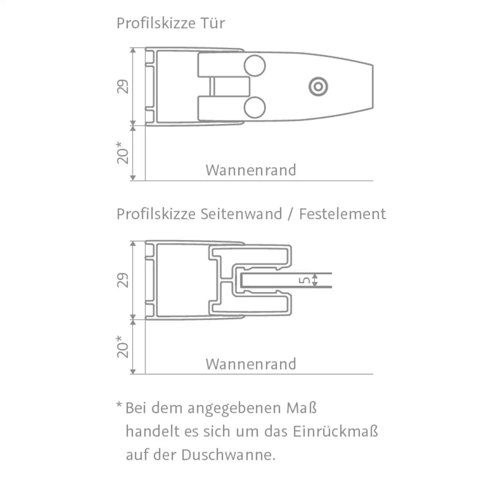 HSK Duschkabine Favorit Nova Drehtür mit Seitenwand 100x100 cm-LA-Chrom-optik-Linea 02-mit EGB