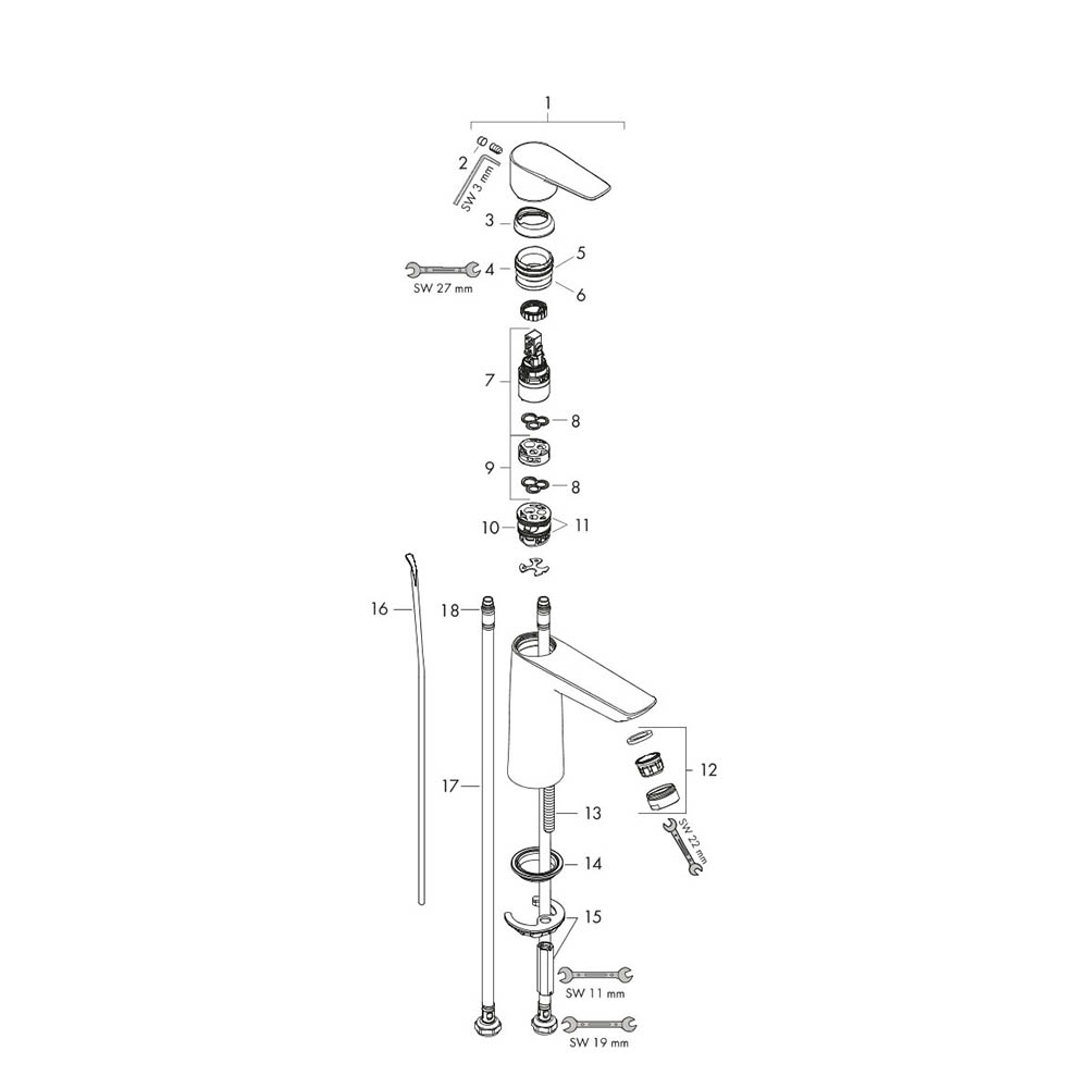 hansgrohe Waschtischmischer 110 Talis E chrom hansgrohe Waschtischmischer 110 Talis E chrom