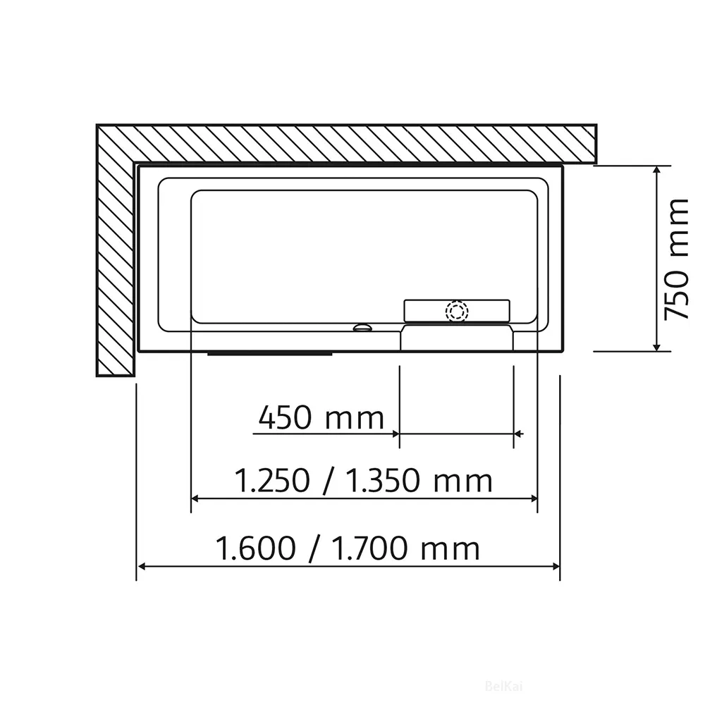 HSK Dusch Badewanne Dobla inkl Montagerahmen mit Türeinsatz 160x75cm Links mit Frontschürze