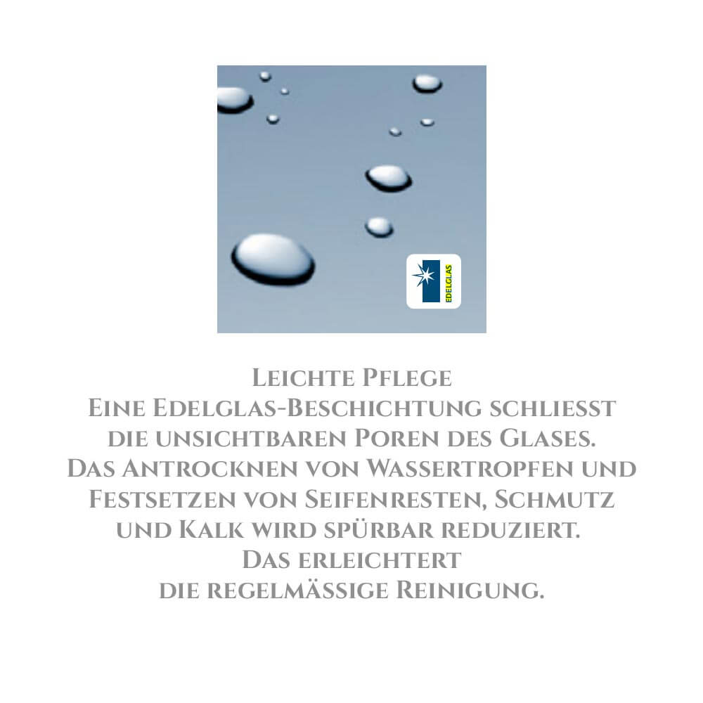 HSK Walk In Easy Comfort Duschabtrennung - Frontelement 1200 mm-Alu Silber-matt-Linea 01-Mit Edelglasbeschichtung