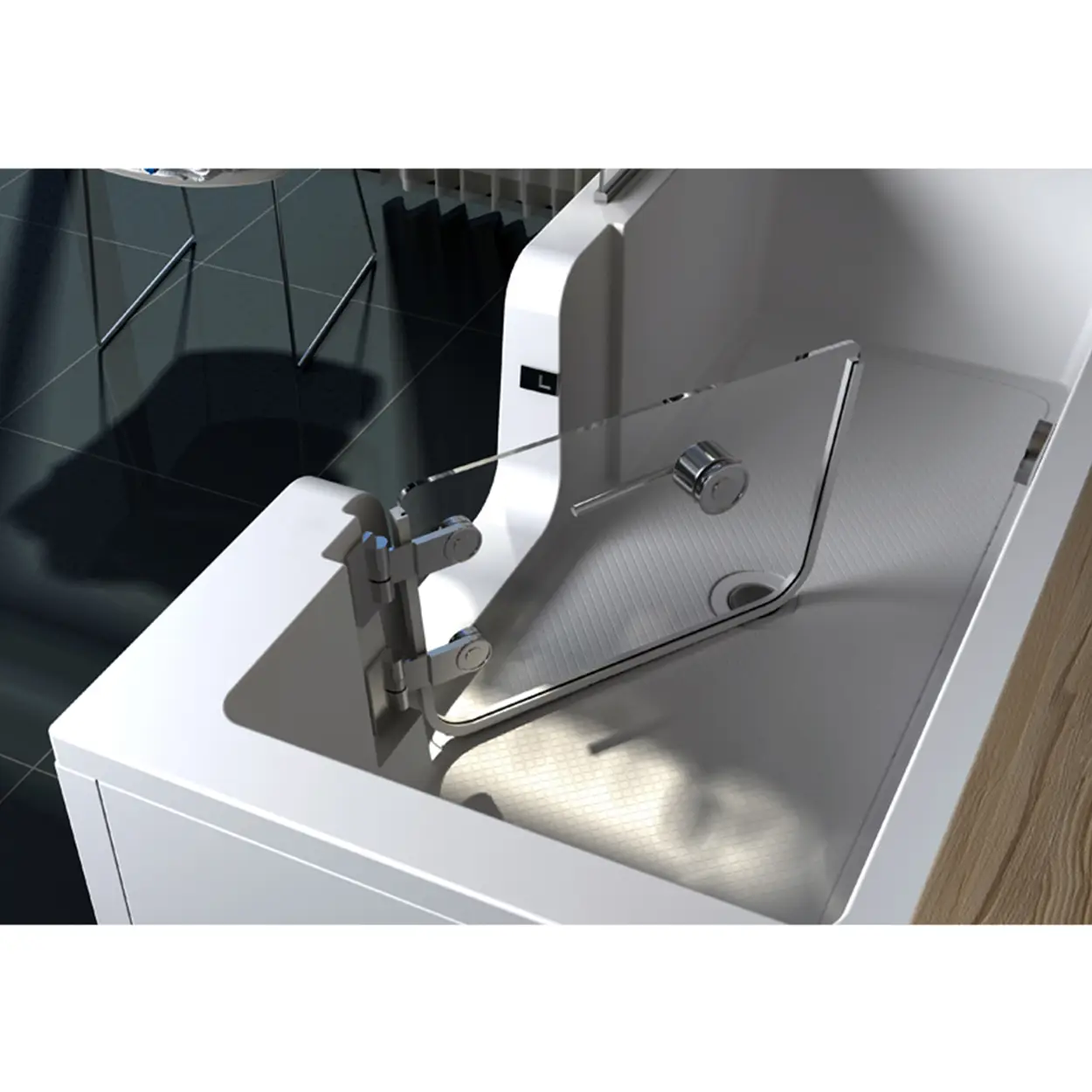 CSW Puerta Badewanne mit Tür-Schürze vormontiert links