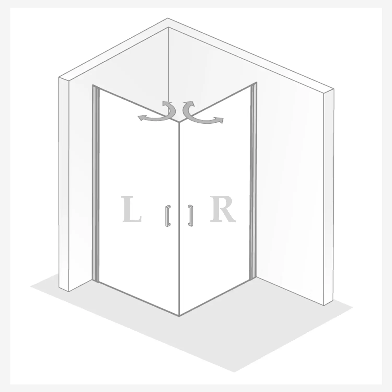 HSK Favorit Nova Eckeinstieg Pendeltür 75 x 75 cm HSK Favorit Nova Eckeinstieg Pendeltür 100 x 100 cm Chrom-optik-Linea 02-mit Edelglasbeschichtung