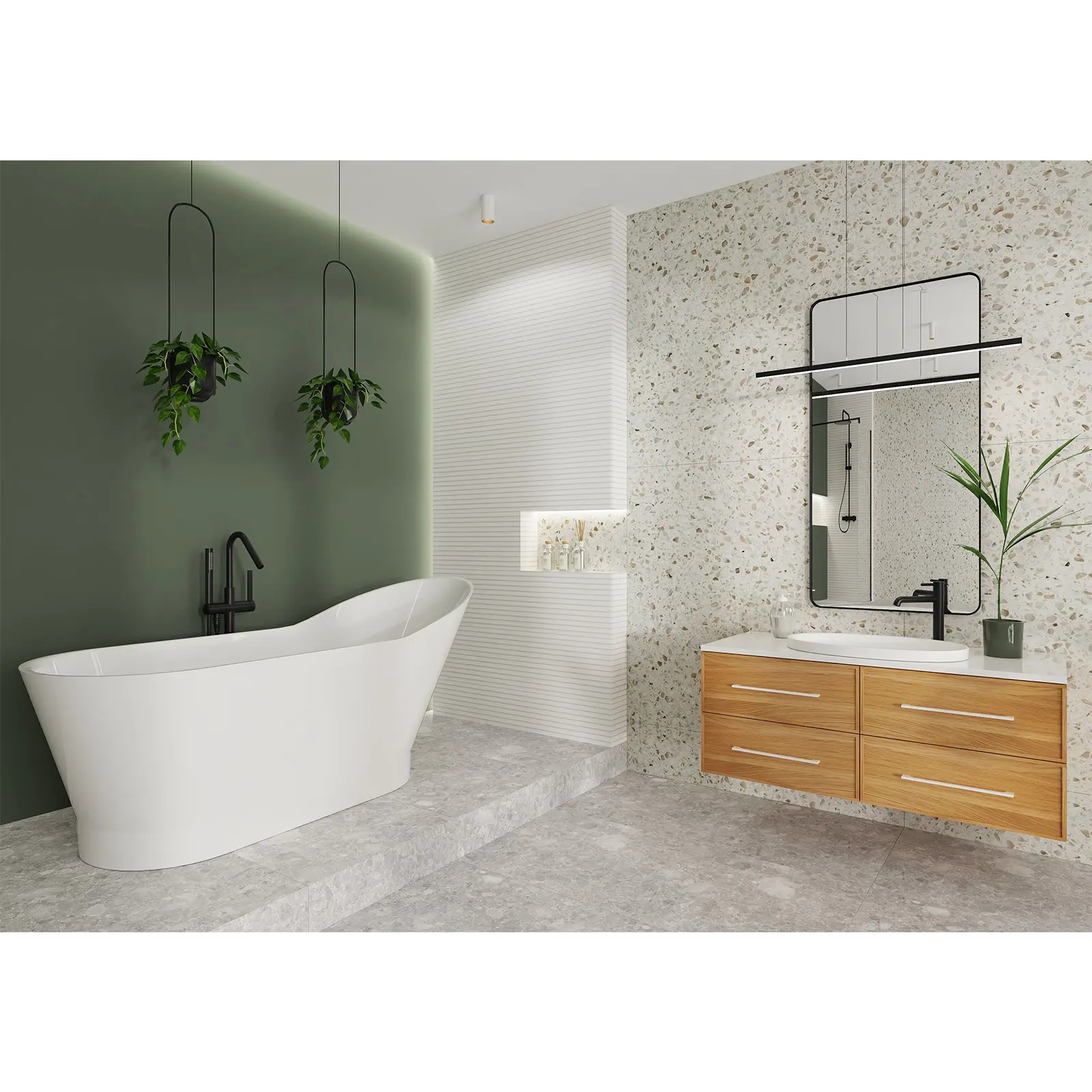 Golem Classic Freistehende Mineralguss-Badewanne 170x70x45x77,5cm