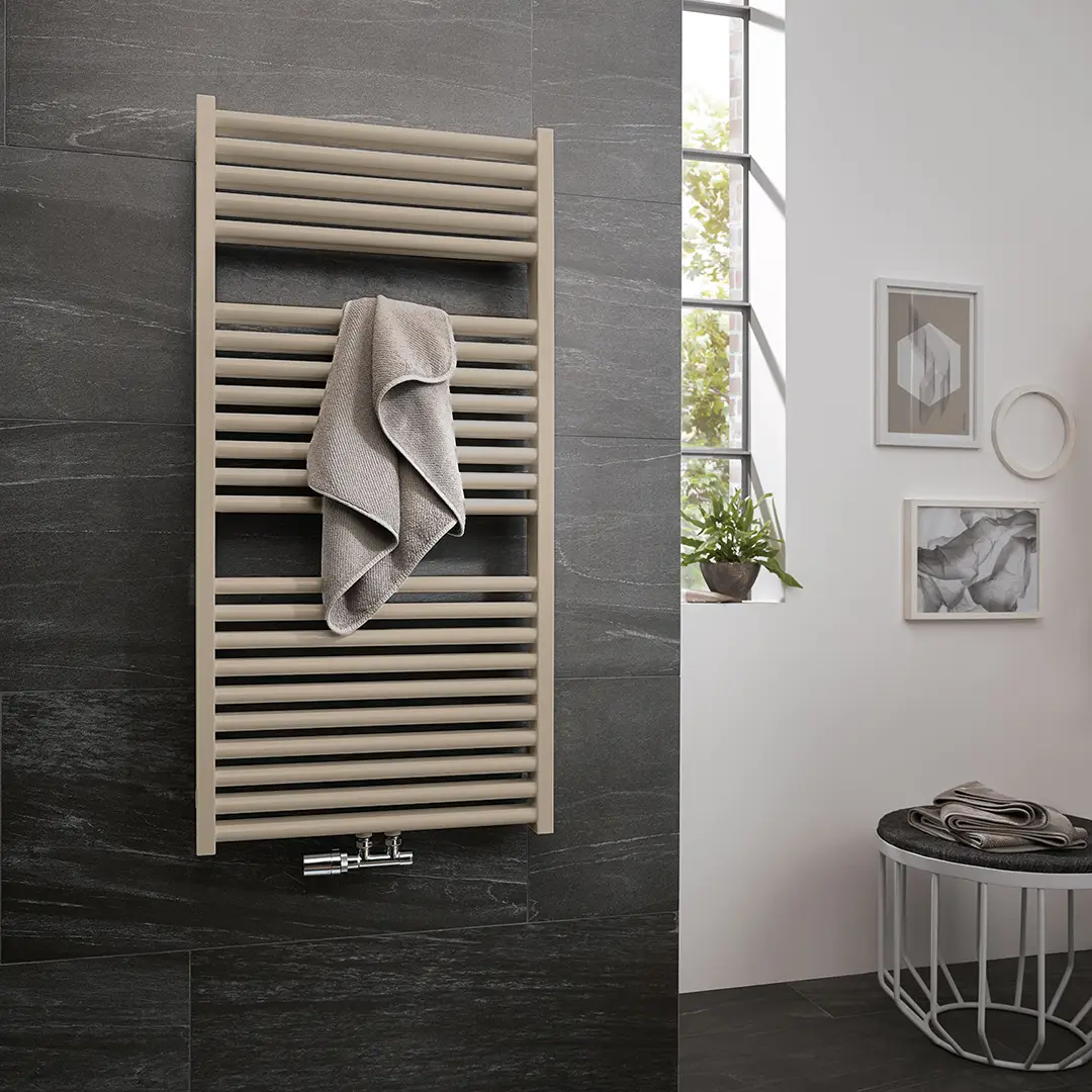 HSK Line Two Badheizkörper Handtuchheizkörper Mittelanschluß 600 x 1230 mm-bahama-beige