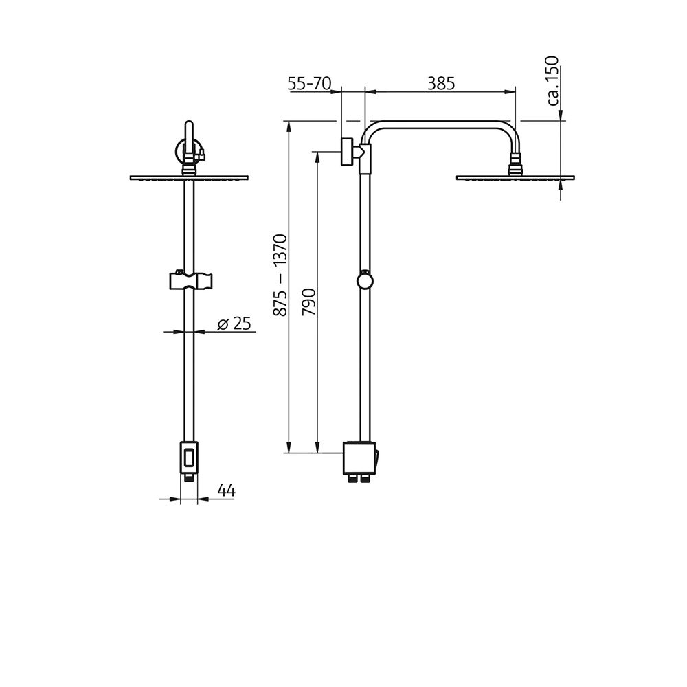 HSK RS 200 AquaSwitch Universal-Kopfbrause superflach ø 250 mm-Designhandbrause AquaSwitch Rund