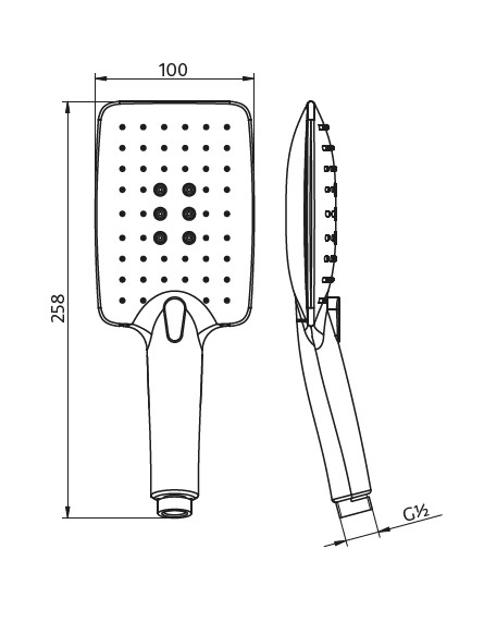 HSK Designhandbrause Aquaswitch Softcube ohne Brauseschlauch HSK Designhandbrause Aquaswitch Softcube ohne Brauseschlauch