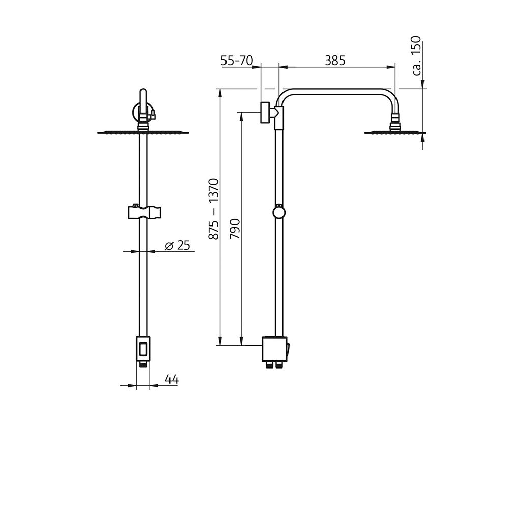 HSK Duschsystem AquaSwitch Softcube Universal-Kopfbrause 300 × 200 × 2 mm superflach HSK Duschsystem AquaSwitch Softcube Universal-Kopfbrause 300 × 200 × 2 mm superflach