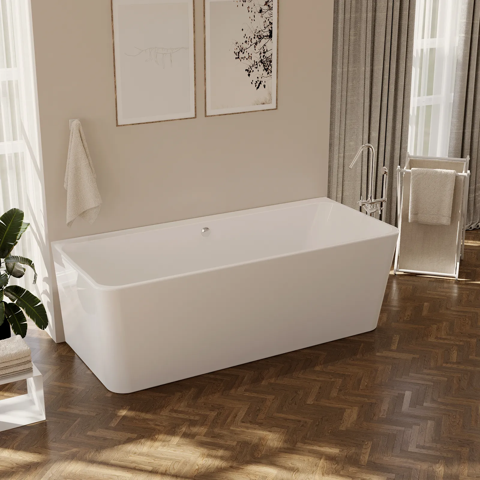 Schröder Tiber Fine V Vorwandbadewanne 180 x 80 x 46/60 cm