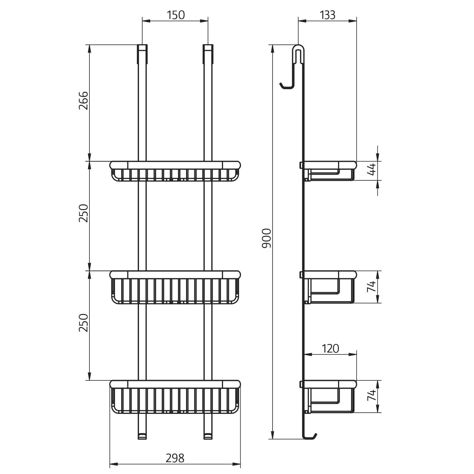 HSK Duschablage Premium 3-teilig HSK Duschablage Premium 3-teilig