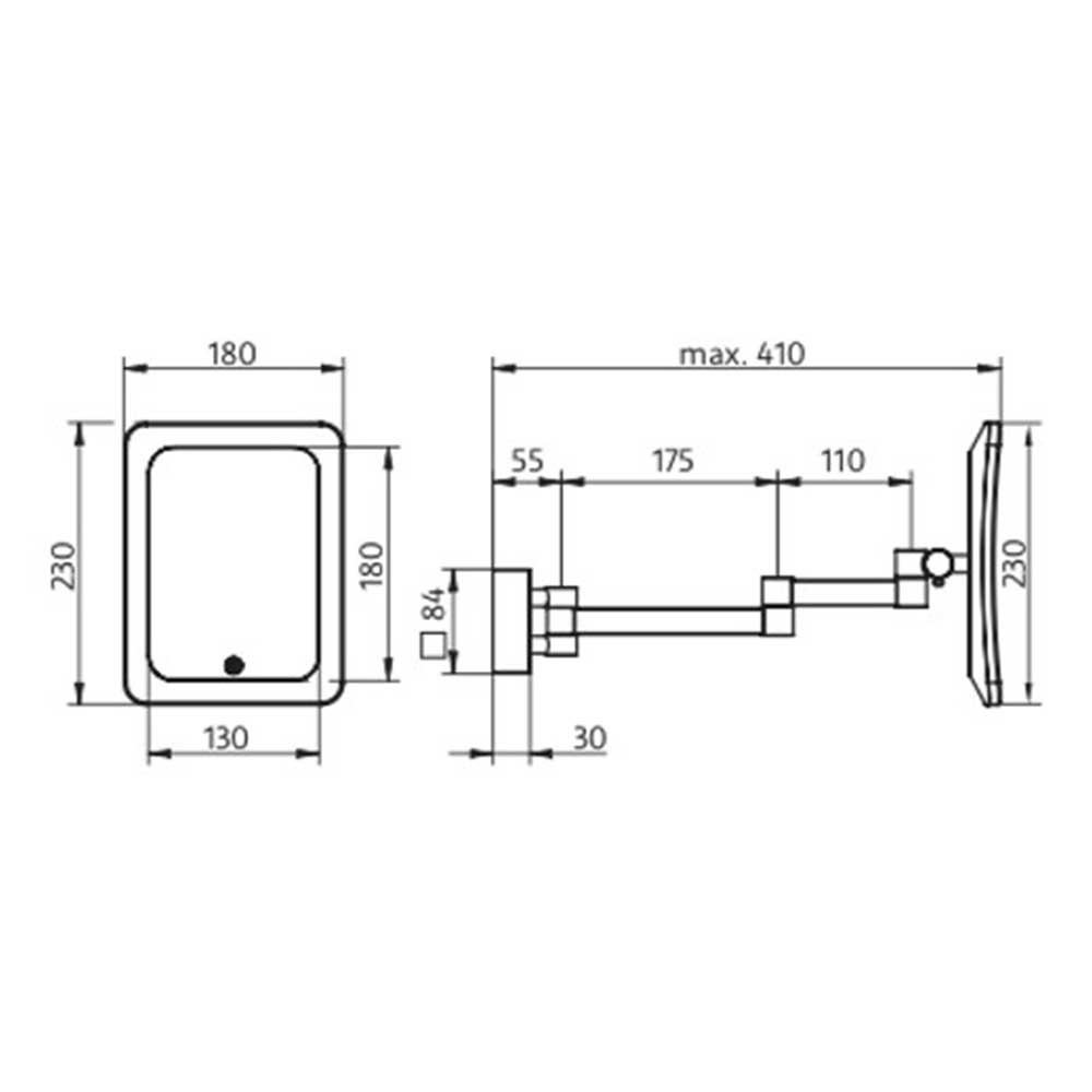 HSK Kosmetikspiegel Wandmodell - Softcube - Mit Beleuchtung HSK Kosmetikspiegel Wandmodell - Softcube - Mit Beleuchtung