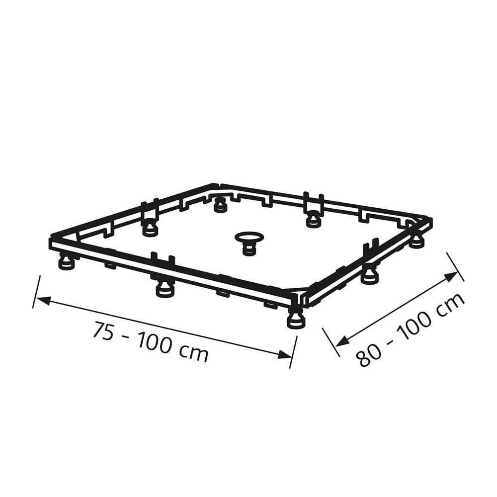 HSK - MEPA Montagerahmen für Acryl Duschwannen - H 6,5-19 cm mit Erweiterungsset-ohne Aquaproof-Dichtset