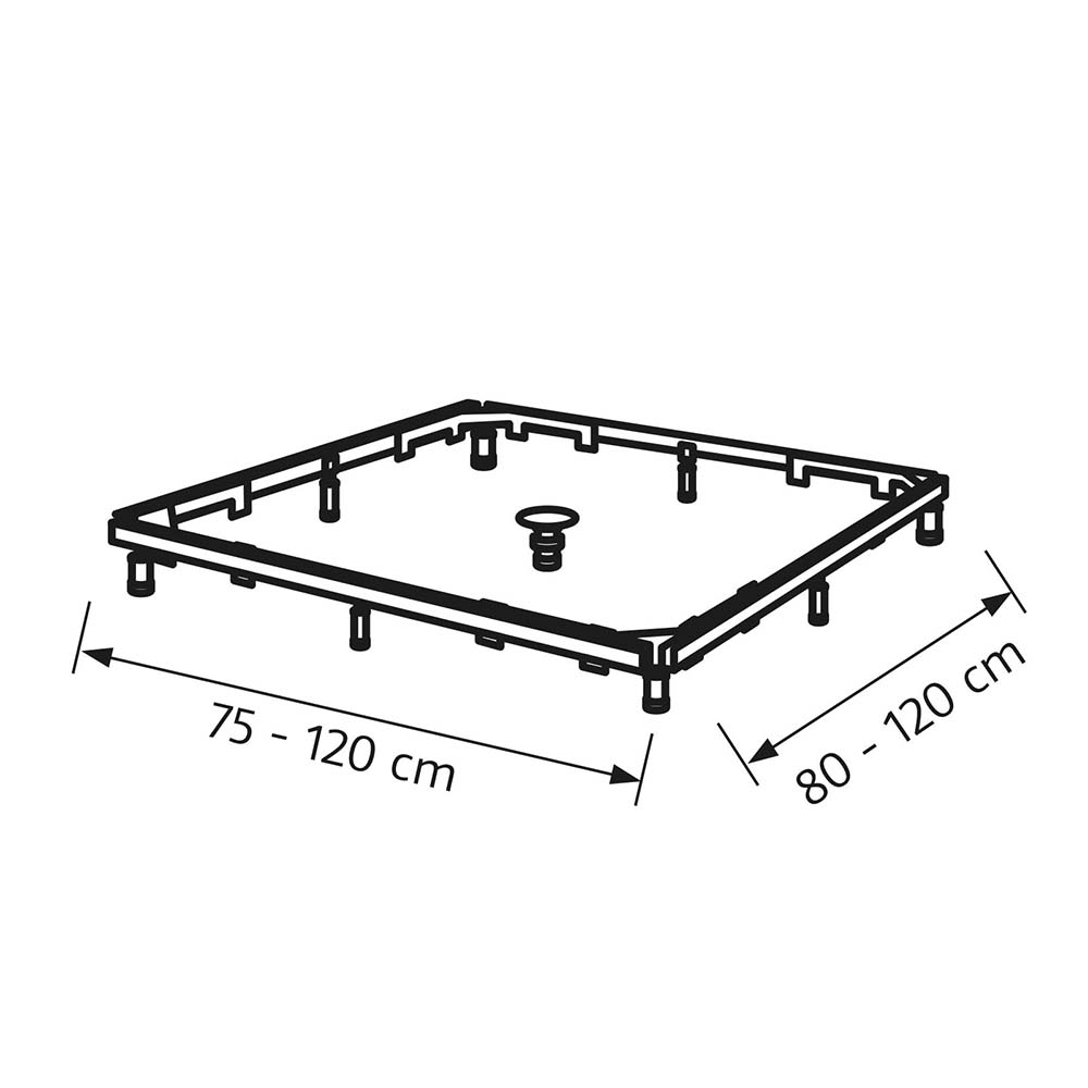 HSK Montagerahmen für Marmor-Polymer Duschwannen, H 6,5-19 cm mit Aquaproof-Dichtset