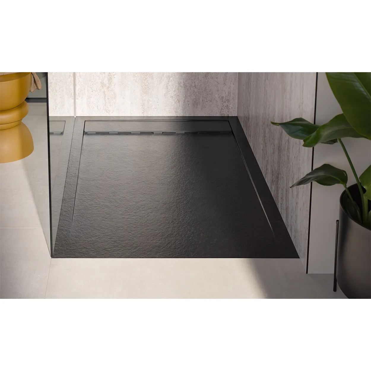 HSK Duschwanne RETA Marmor-Polymer 100 x 180 cm-sandstein-mit AntiSlip-Beschichtung