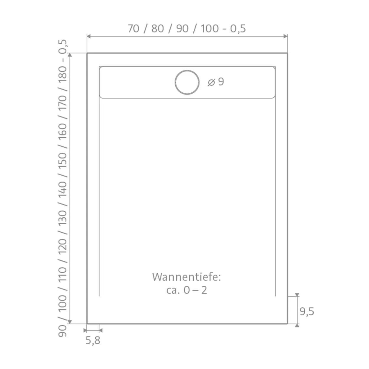 HSK Duschwanne RETA Marmor-Polymer HSK Duschwanne RETA Marmor-Polymer 100 x 180 cm-sandstein-mit AntiSlip-Beschichtung