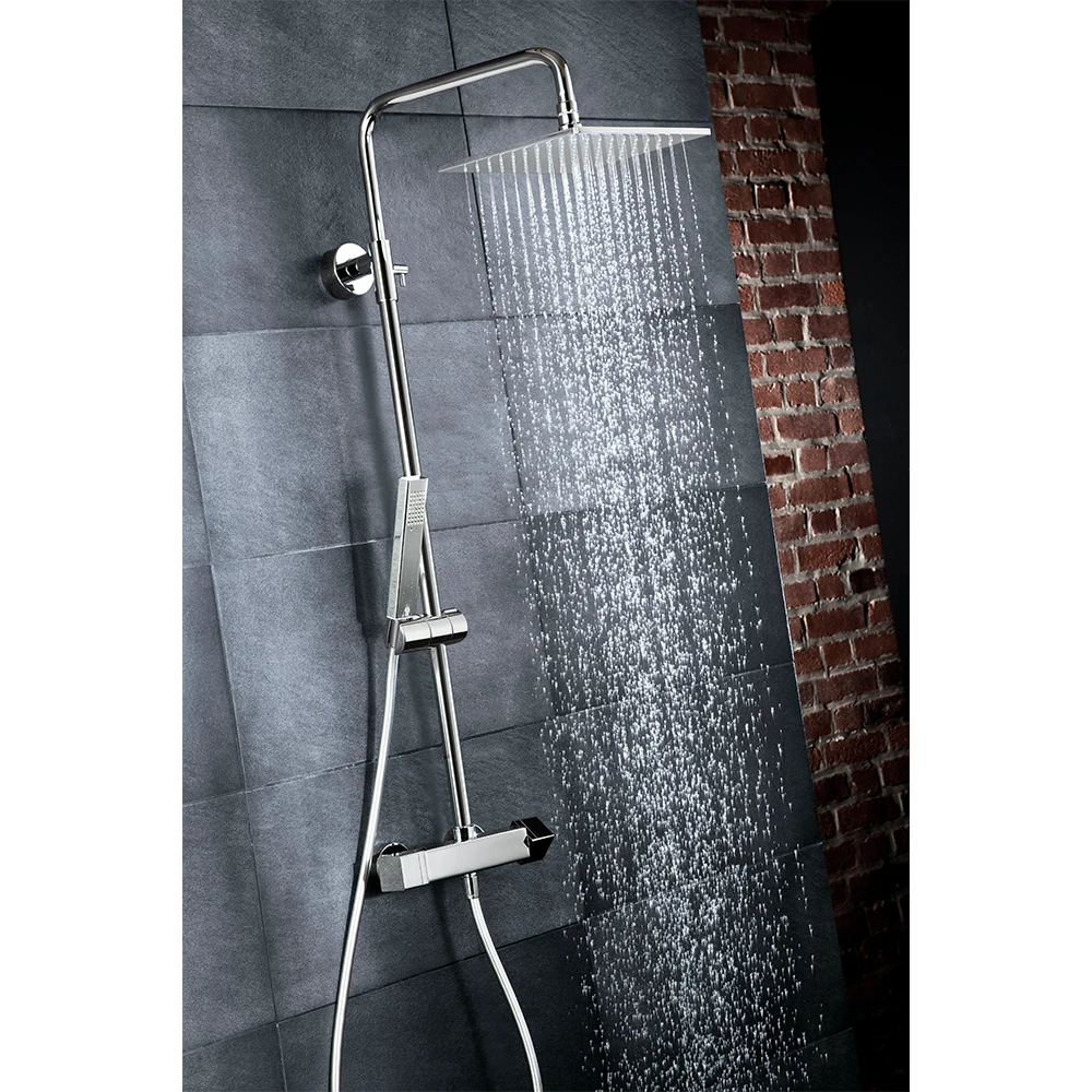 HSK Duschsystem RS 500 Thermostat Eckig 300 × 300 × 8 mm Kopfbrause flach HSK Duschsystem RS 500 Thermostat Eckig 300 × 300 × 8 mm Kopfbrause flach