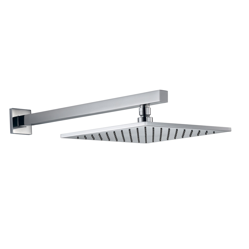 HSK Brause Wandarm gerade mit eckiger Rosette und Kopfbrause HSK Brause Wandarm gerade mit eckiger Rosette und Kopfbrause