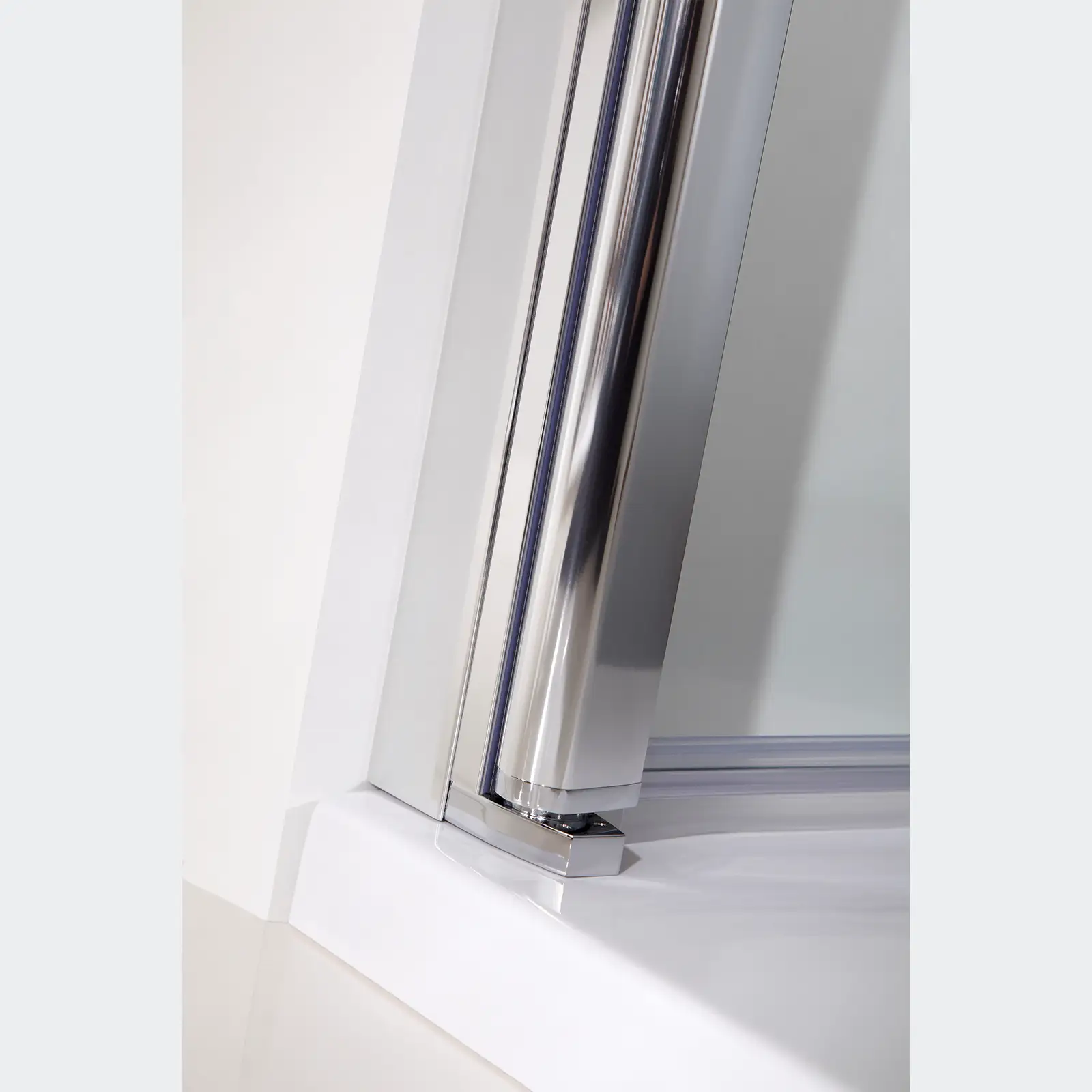 HSK Duschkabine Favorit Nova Drehtür mit verkürzter Seitenwand 90x90 cm-RA-Chrom-optik-Mattglas-mit EGB