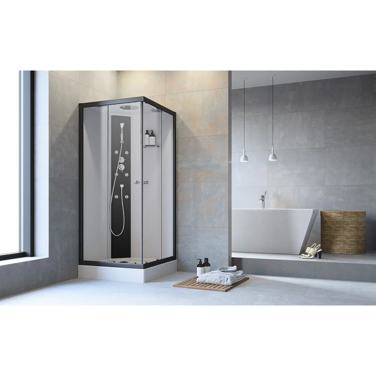 Koplettdusche FAST Eckeinstieg 900x900 mm Koplettdusche FAST Eckeinstieg 900x900 mm