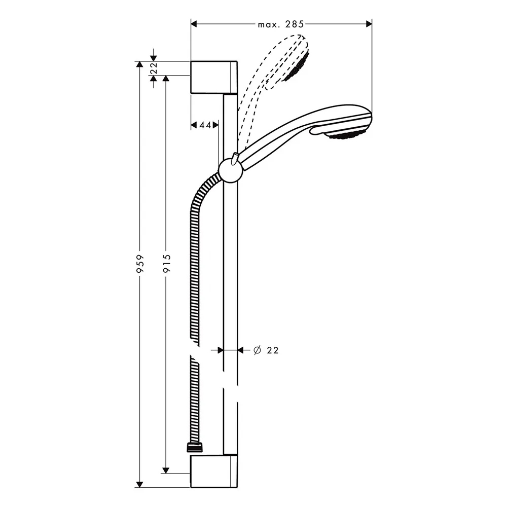 hansgrohe Brausenset Crometta 85 Vario-Unica Crometta 900mm chrom