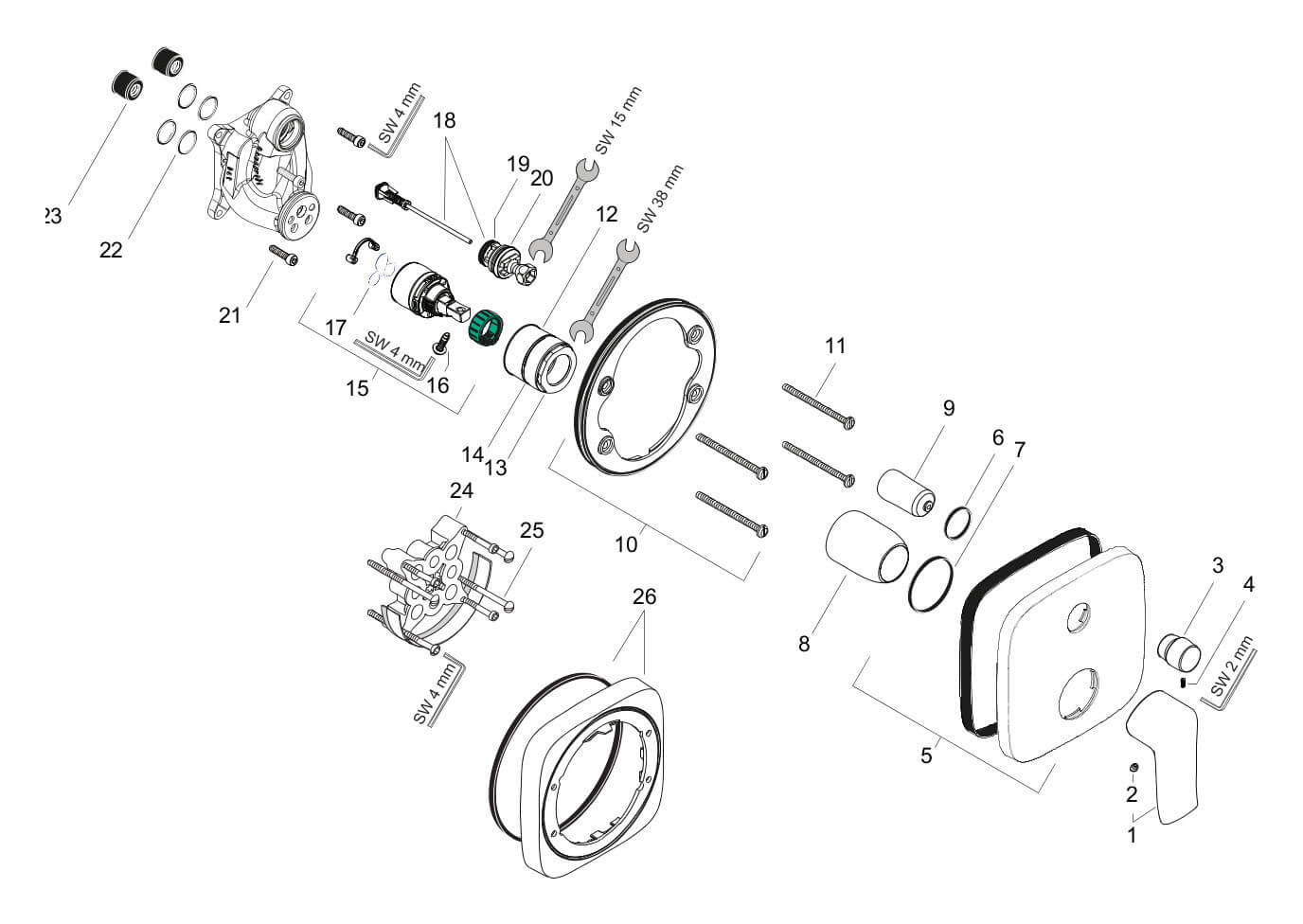 Hansgrohe Metris Wannenmischer Unterputz Hansgrohe Metris Wannenmischer Unterputz